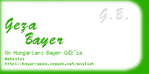 geza bayer business card